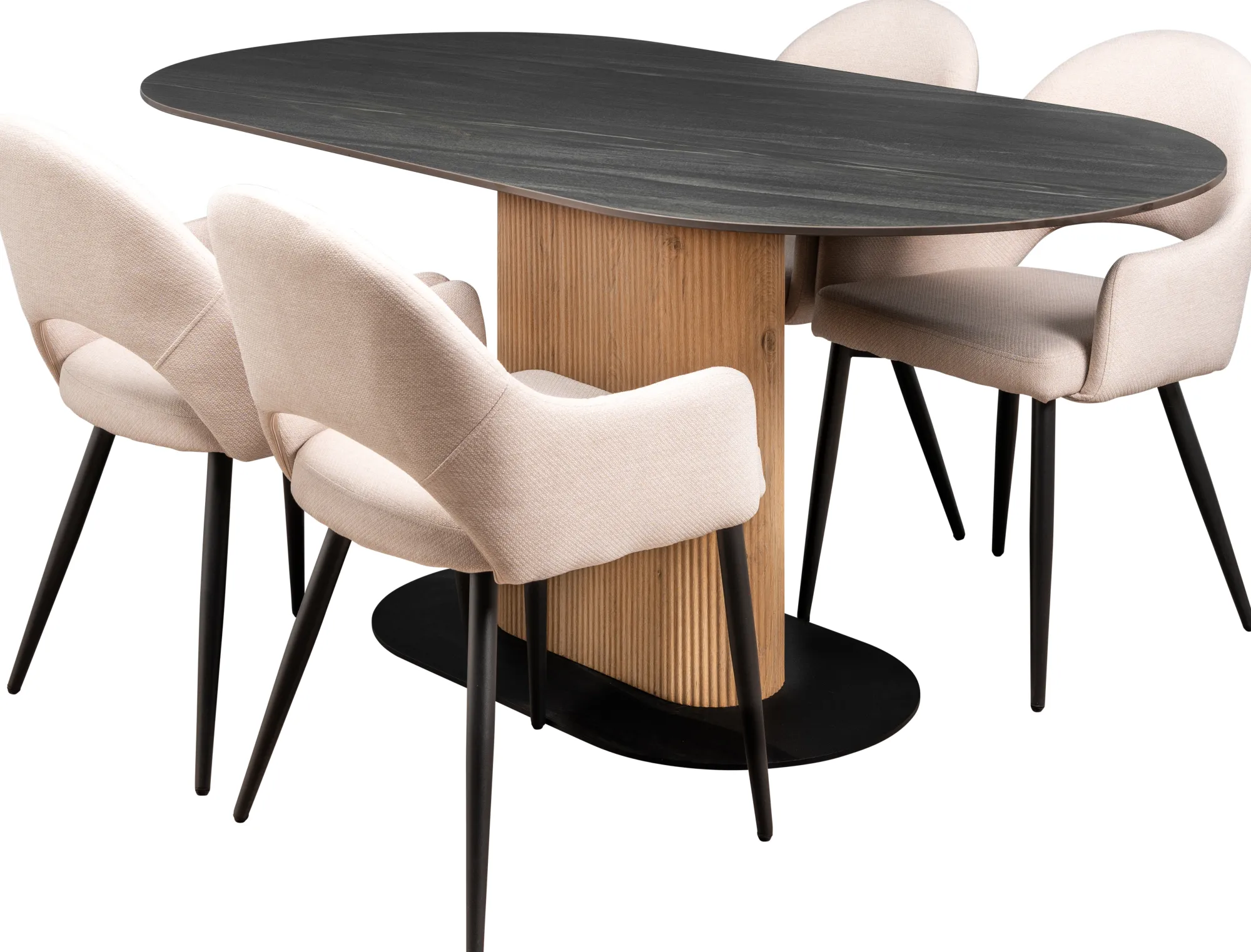 Homeville Alba 180x90x76cm mørkegrå/natur