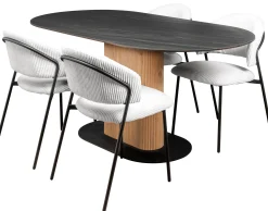 Homeville Alba 180x90x76cm mørkegrå/natur