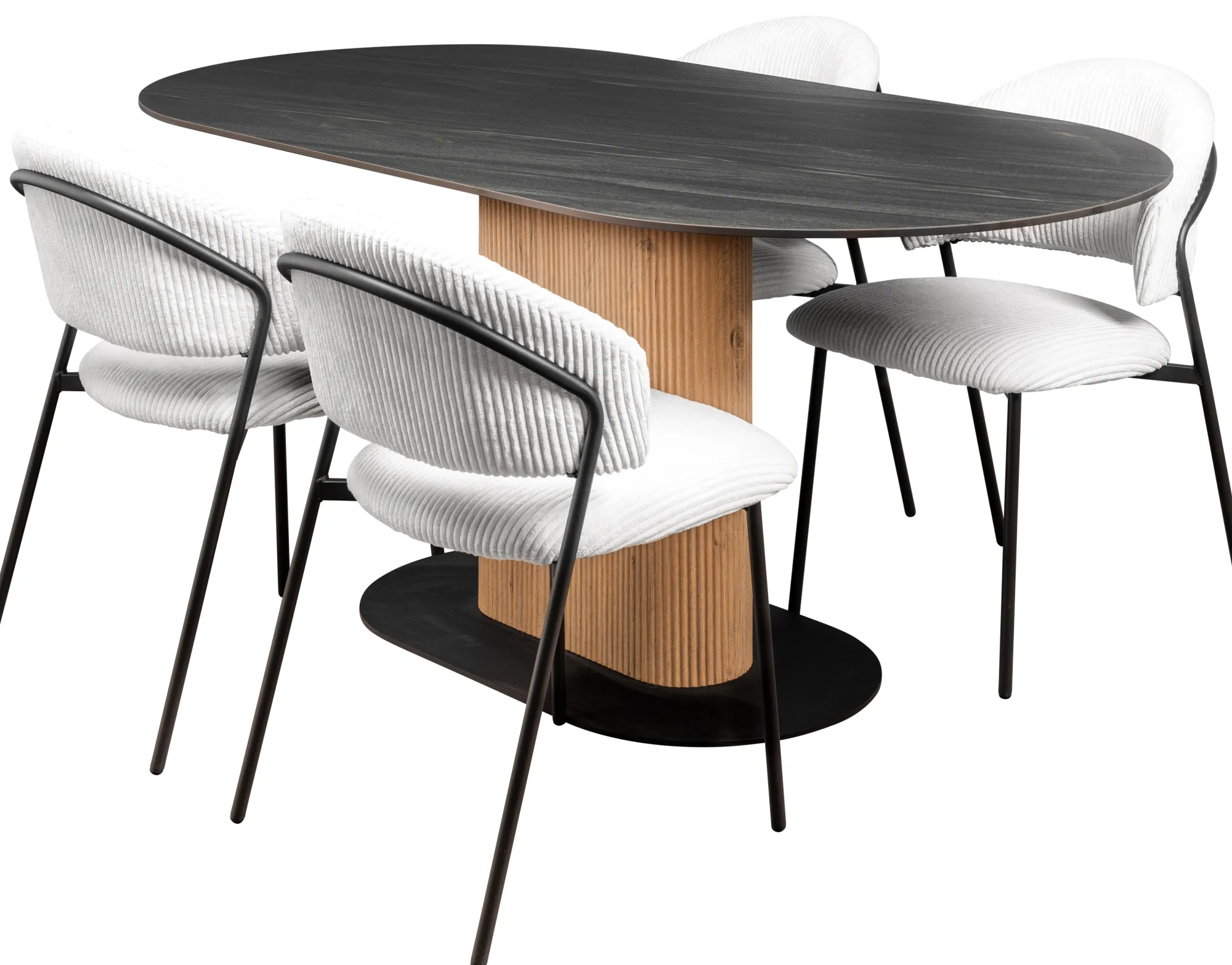 Homeville Alba 180x90x76cm mørkegrå/natur