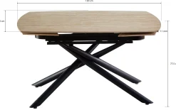 Homeville Alicante 190x90x73cm sintret sten beige/sort