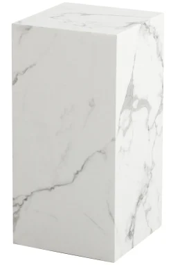 Homeville Avery piedestal i hvid marmorprint 25x25x50cm
