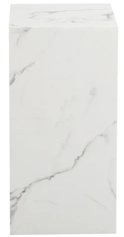Homeville Avery piedestal i hvid marmorprint 25x25x50cm