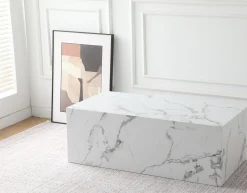 Homeville Avery rektangulært sofabord marmorprint
