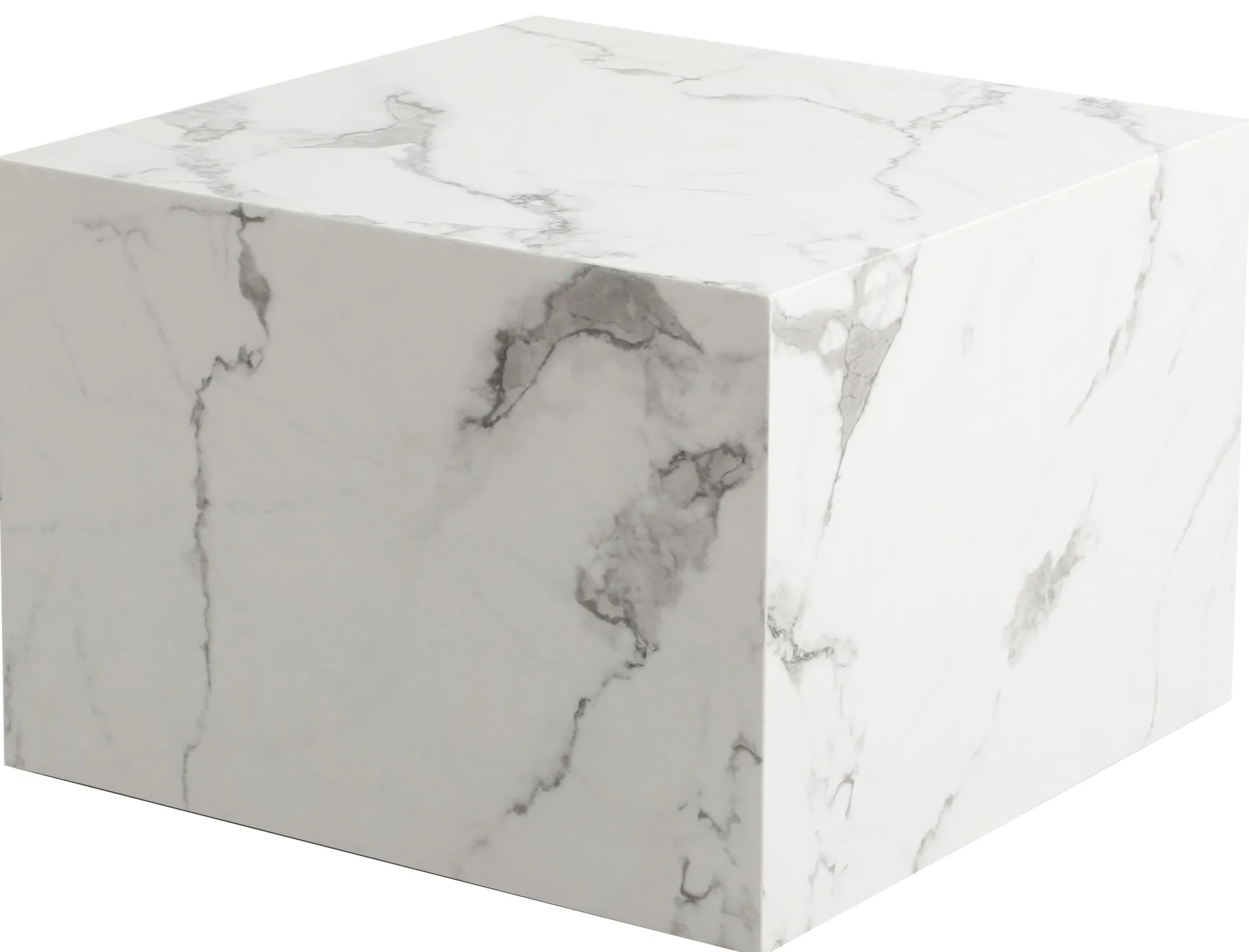 Homeville Avery sofabord i hvid marmorprint 50x50x35cm