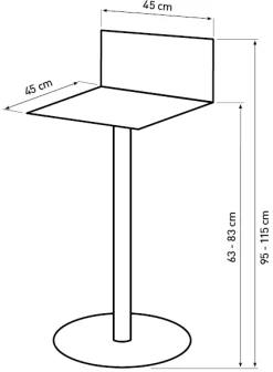 Homeville Barbord sæt Grappa hvid/Barstol sort