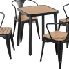 Homeville Cafesæt Lacroix mat sort/træ