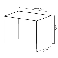 Homeville Calvia 270x95x75cm eg smoked/smoked