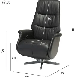 Furnhouse Delta læder sort