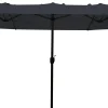 Moreland Dobbelt parasol mørkeblå 2,7x4,6m