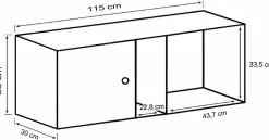 Homeville Drammen væghængt hvid 115x30x36cm