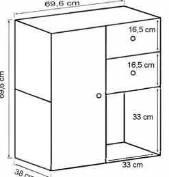 Homeville Drammen væghængt hvid 69,6x69,6x38cm