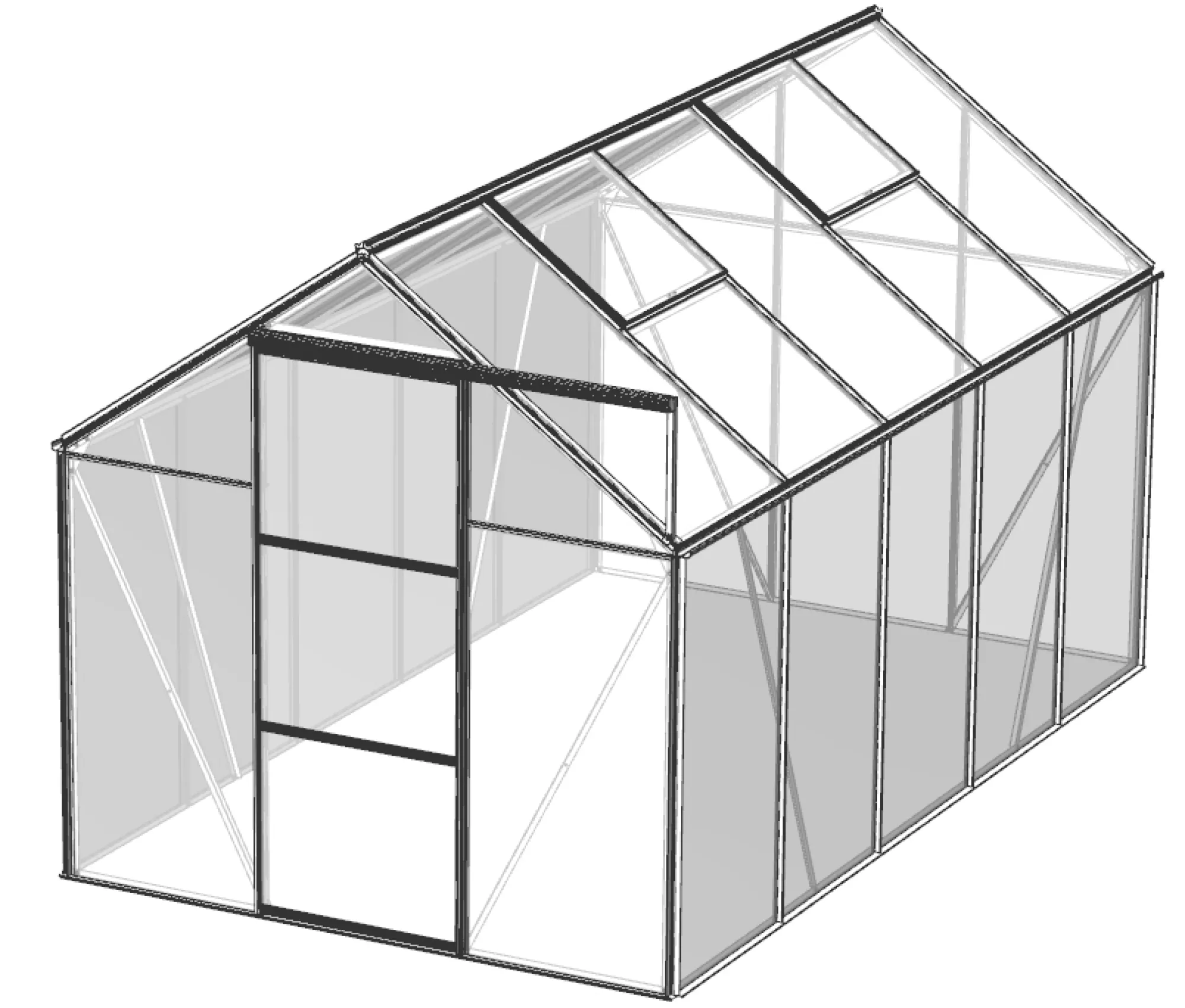 Moreland Drivhus glas sort 5,97m2