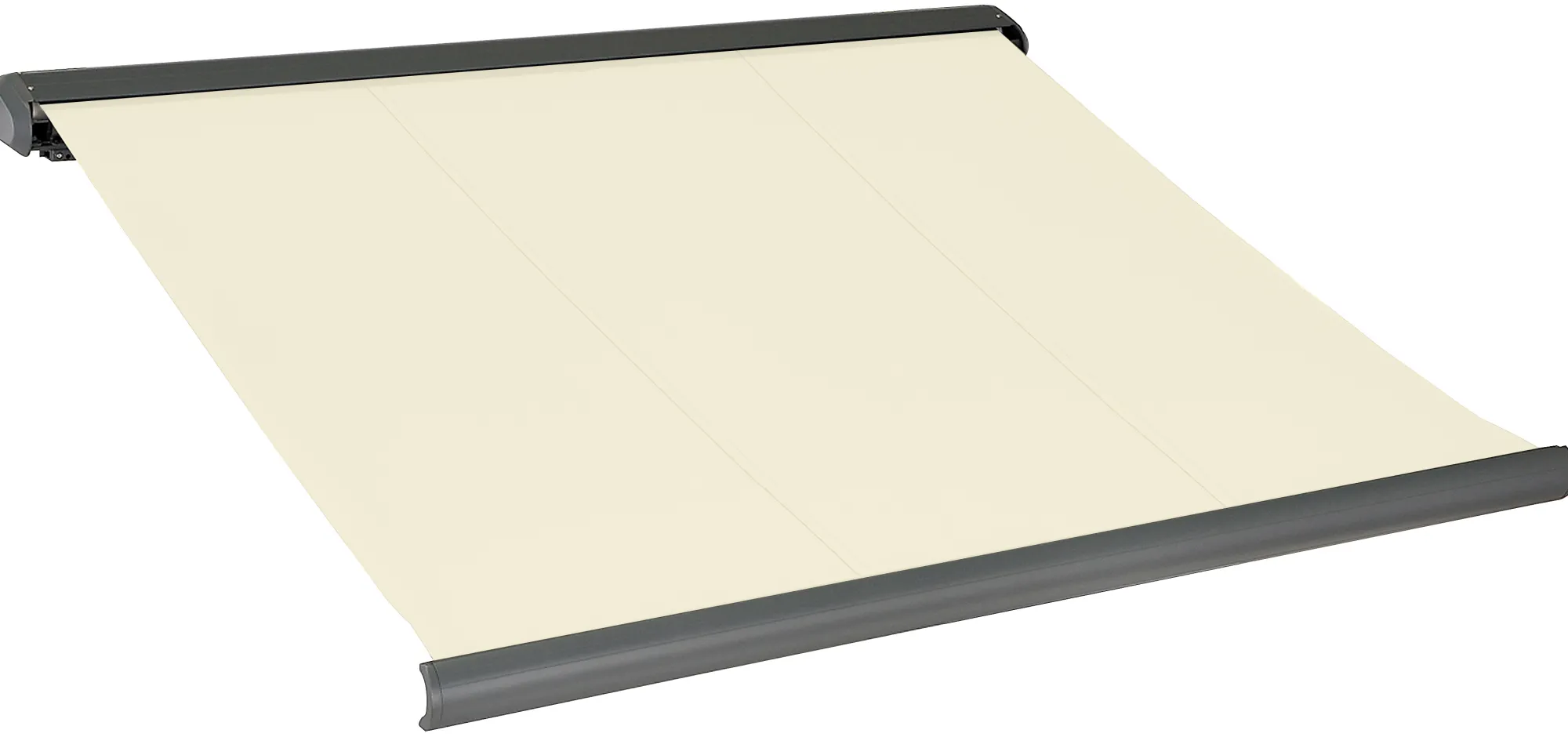Essence Elektrisk markise lukket 400x300cm creme/antracitgrå