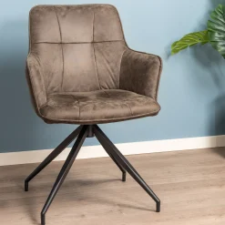 Homeville Elina med drejefunktion suede brun