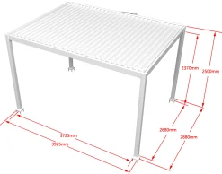 Essence elektrisk LED pergola med lameltag 400x300cm hvid