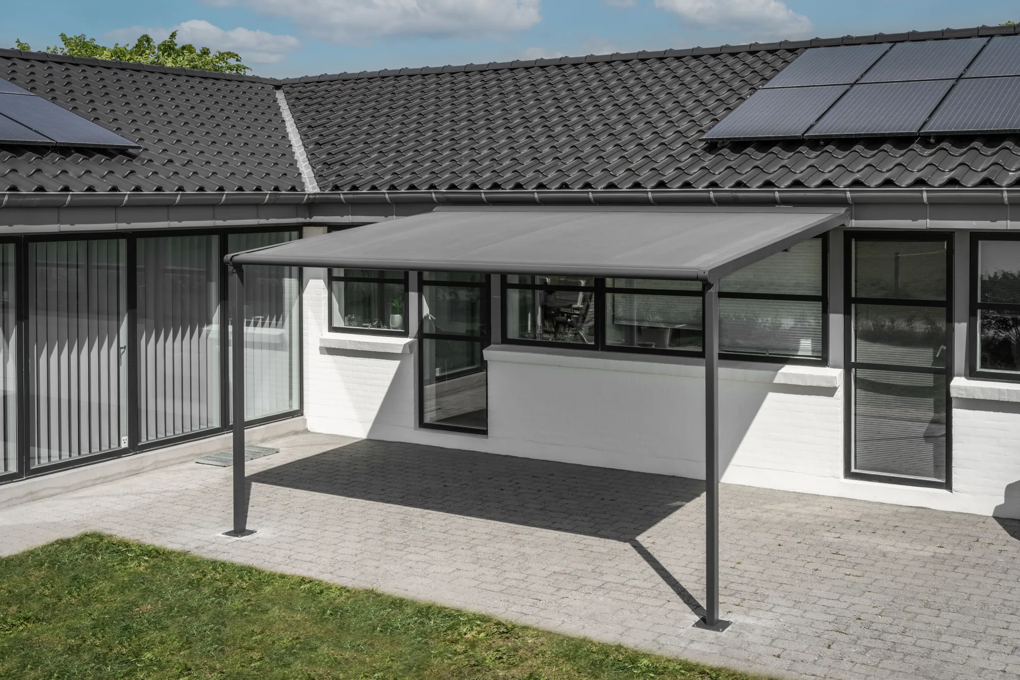 Essence elektrisk pergola markise 400x300cm antracit/antracit