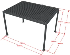 Essence elektrisk pergola med lameltag 400x300cm antracit