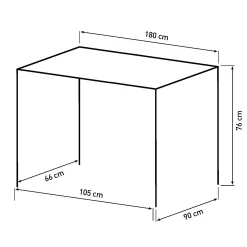 Homeville Felina 180x90x76cm mørkegrå/sort