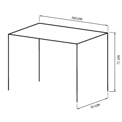 Homeville Firenze med krydsben og 1 planke 160x95x71cm eg natur/sort