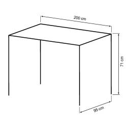 Homeville Firenze med krydsben og 2 planker 200x95x71cm eg natur/sort