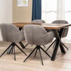 Homeville Firenze med krydsben 160x95x74cm eg smoked/sort