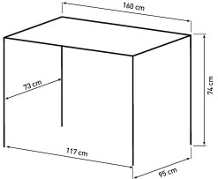 Homeville Firenze med krydsben 160x95x74cm eg smoked/sort
