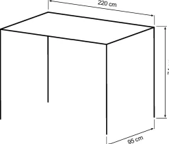Homeville Firenze med krydsben 220x95x74cm eg smoked/sort