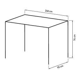 Homeville Firenze med krydsben 240x95x74cm eg smoked/sort