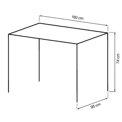 Homeville Firenze med skråben 160x95x74cm eg natur/sort