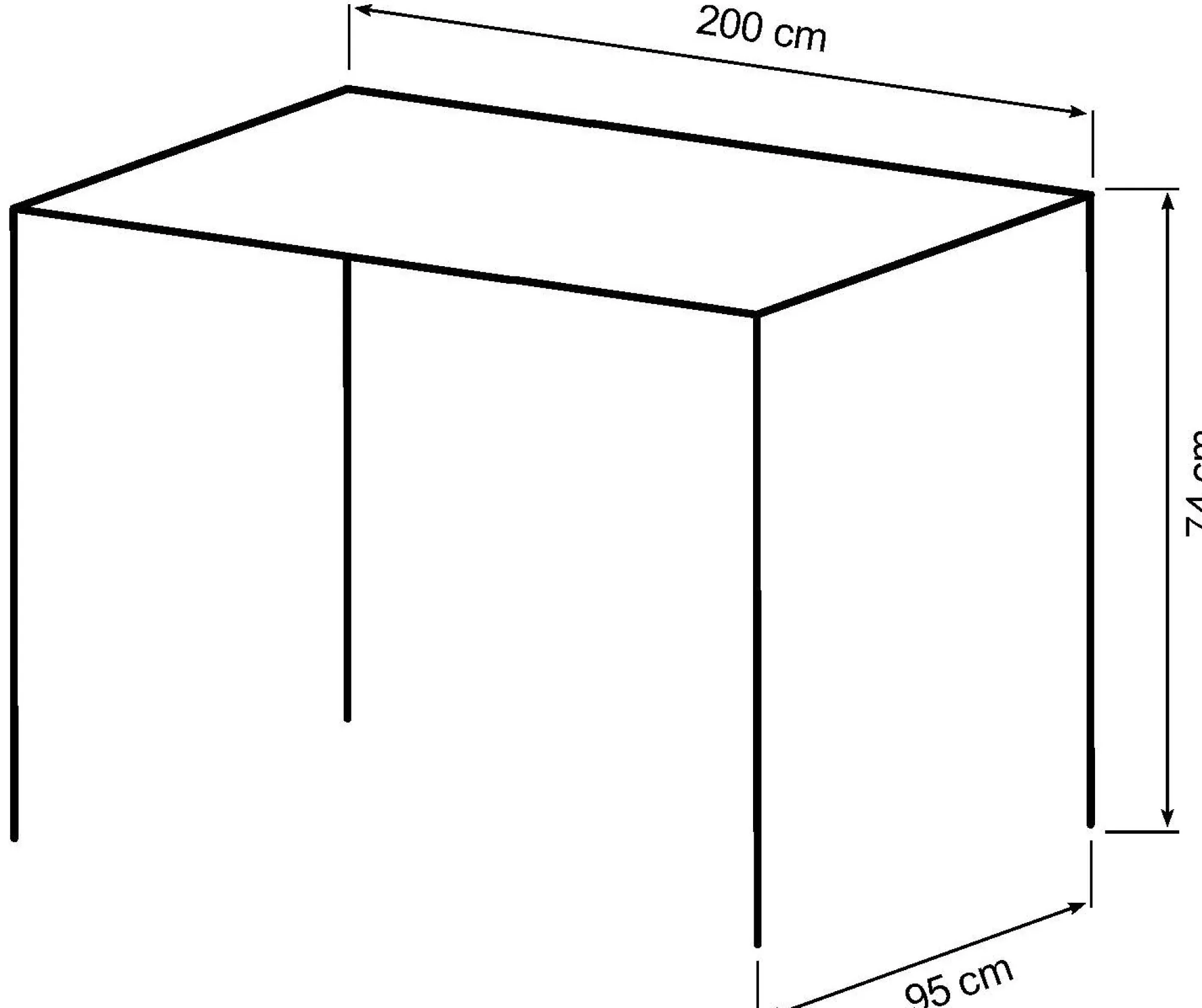 Homeville Firenze med skråben 200x95x74cm eg smoked/sort