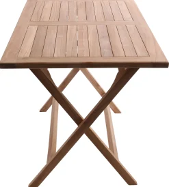 Moreland Foldbart havebord i kerne teaktræ 70x120x75,5cm
