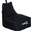 GameX Gamer sækkestol sort/grå 82x76x73cm