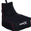 GameX Gamer sækkestol sort/rød 82x76x73cm