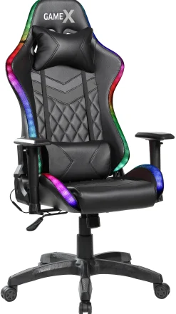 GameX Lopez LED kunstlæder sort/sort