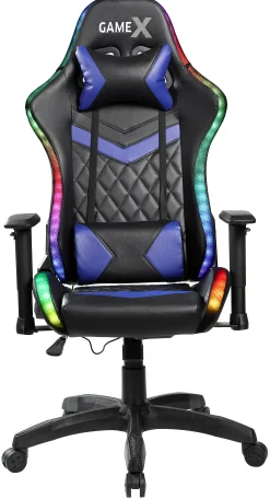 GameX Lopez LED kunstlæder sort/blå