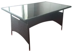 Homeville Havebord sort polyrattan 150x90x74cm