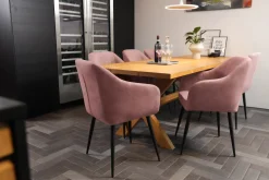 Homeville Helle velour rosa/sort