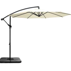 Moreland Hængeparasol beige 3m med parasolfod til krydsfod 60L