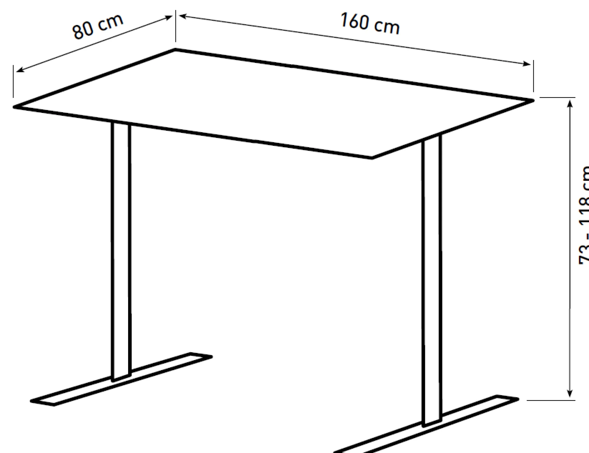 Homeville Hæve sænkebord brun 160x80cm