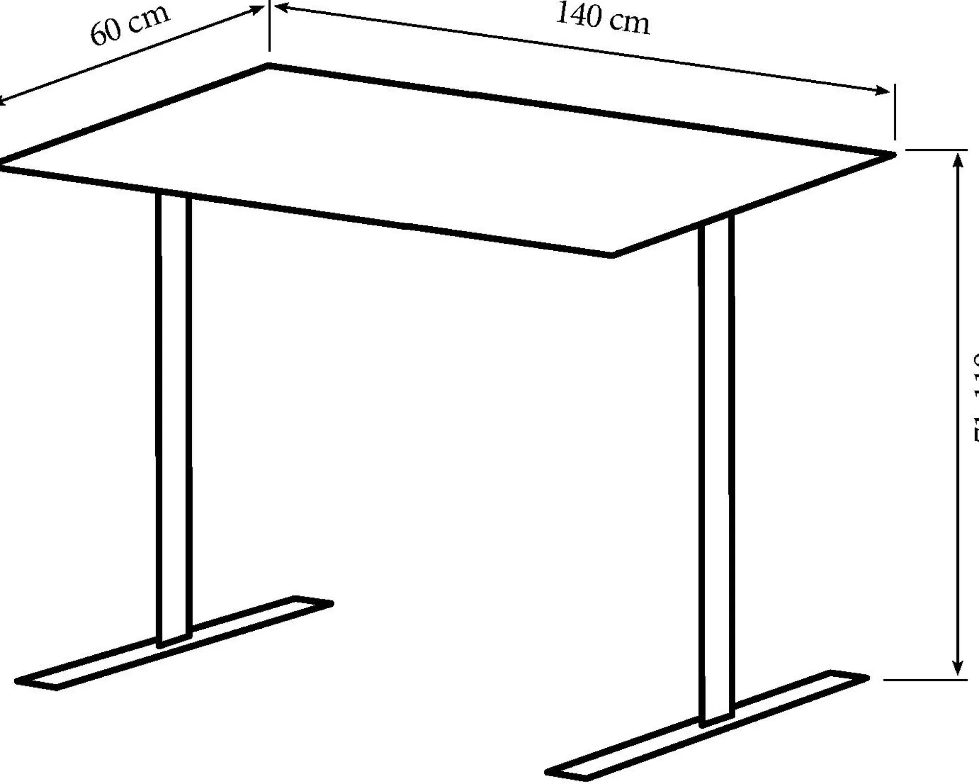 Homeville Hæve sænkebord natur 140x60cm