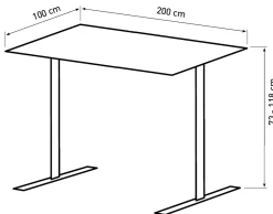 Homeville Hæve sænkebord PLUS natur 200x100cm