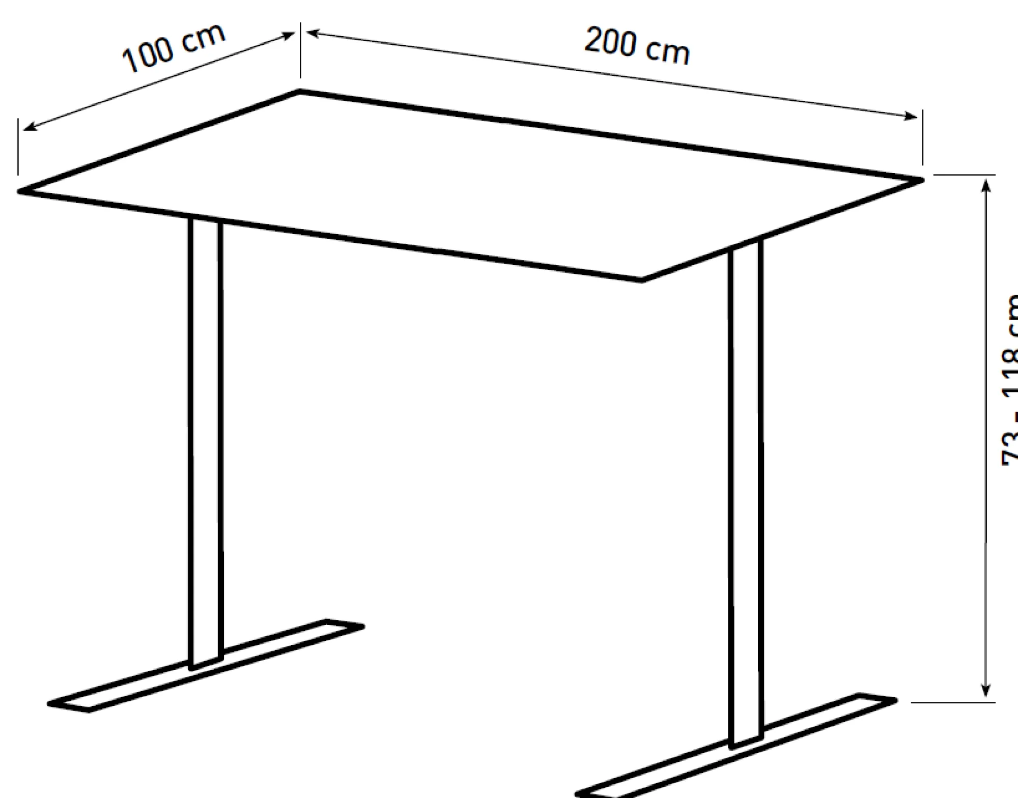 Homeville Hæve sænkebord PLUS natur 200x100cm