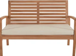 Moreland Ivory bænk i teaktræ med hynde 120x70x80cm