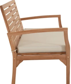 Moreland Ivory bænk i teaktræ med hynde 120x70x80cm