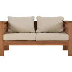 Moreland Jakarta loungesofa i teaktræ med hynder 140x70x60cm