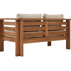 Moreland Jakarta loungesofa i teaktræ med hynder 140x70x60cm