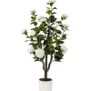 Homeville Kunstig kamelia japansk rosetræ hvid 90 cm