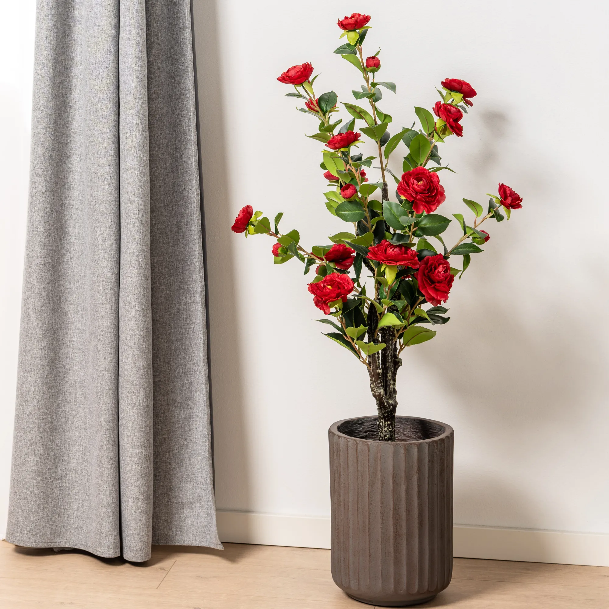 Homeville Kunstig kamelia japansk rosetræ rød 90 cm