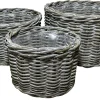 Homeville Kurvesæt oval kubu rattan grå