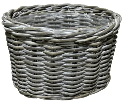 Homeville Kurvesæt oval kubu rattan grå